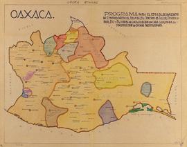 Mapa do Estado de Oaxaca (MX) destacando os grupos étnicos